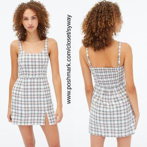 Aeropostale Plaid Scoop Neck Notched Mini Dress